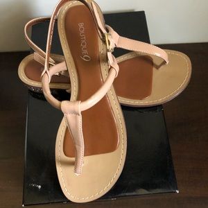 Boutique 9 Natural Jewel Heel Sandal Cute Sz 8